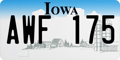 IA license plate AWF175