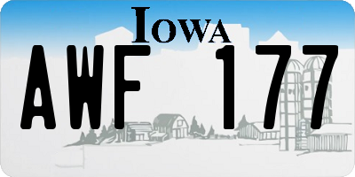 IA license plate AWF177