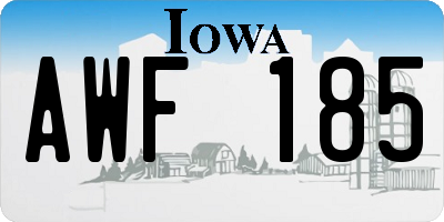 IA license plate AWF185