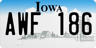 IA license plate AWF186
