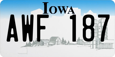 IA license plate AWF187