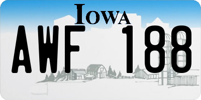 IA license plate AWF188