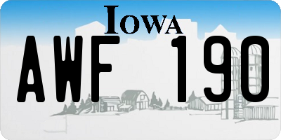 IA license plate AWF190