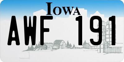 IA license plate AWF191