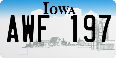 IA license plate AWF197