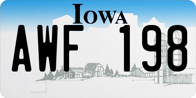 IA license plate AWF198