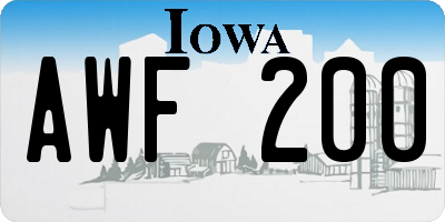 IA license plate AWF200