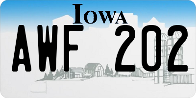 IA license plate AWF202