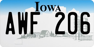 IA license plate AWF206