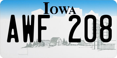IA license plate AWF208