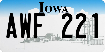 IA license plate AWF221