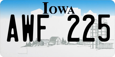 IA license plate AWF225