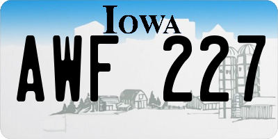 IA license plate AWF227