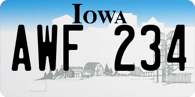 IA license plate AWF234
