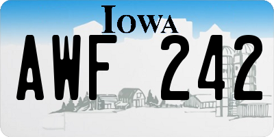IA license plate AWF242