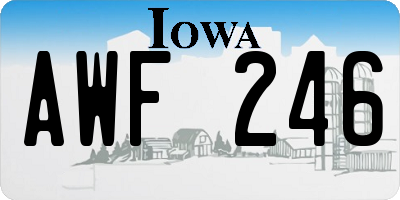 IA license plate AWF246