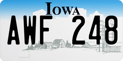 IA license plate AWF248