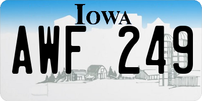 IA license plate AWF249