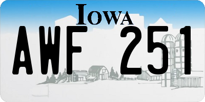IA license plate AWF251
