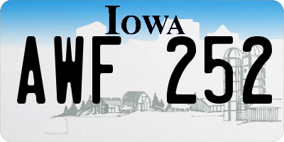 IA license plate AWF252