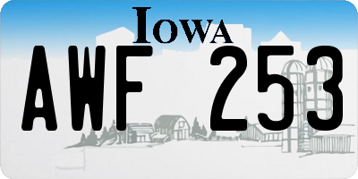 IA license plate AWF253