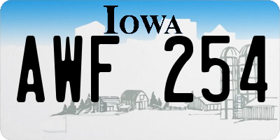 IA license plate AWF254