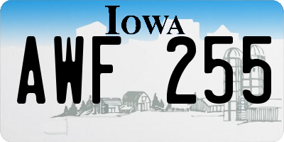 IA license plate AWF255