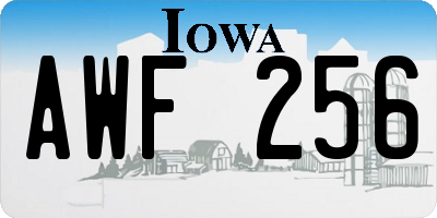 IA license plate AWF256