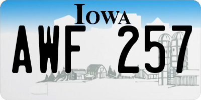 IA license plate AWF257