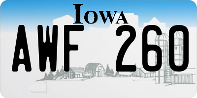 IA license plate AWF260