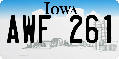 IA license plate AWF261