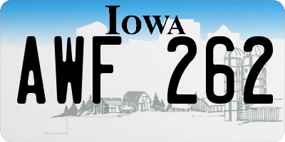 IA license plate AWF262