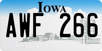 IA license plate AWF266