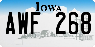 IA license plate AWF268