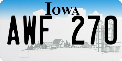 IA license plate AWF270