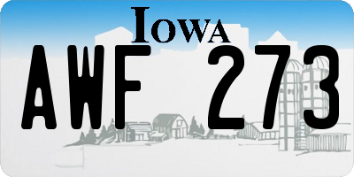 IA license plate AWF273