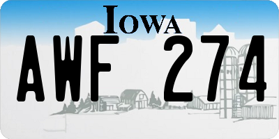 IA license plate AWF274