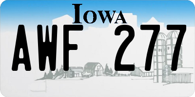 IA license plate AWF277