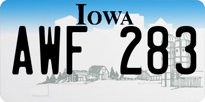 IA license plate AWF283