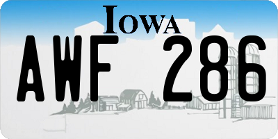 IA license plate AWF286