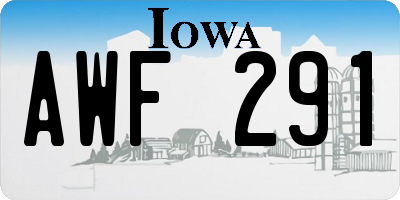 IA license plate AWF291