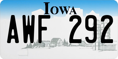 IA license plate AWF292