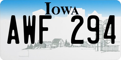 IA license plate AWF294
