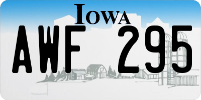 IA license plate AWF295