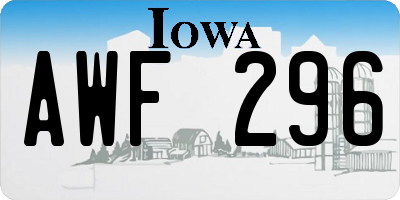 IA license plate AWF296