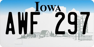IA license plate AWF297