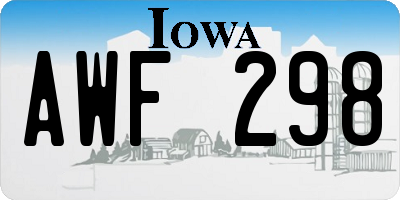 IA license plate AWF298