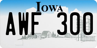 IA license plate AWF300