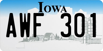 IA license plate AWF301