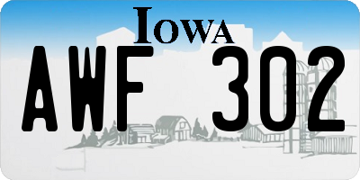 IA license plate AWF302